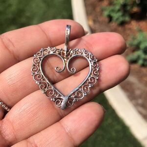 Vintage Sterling Silver Heart Pendant 925
